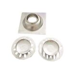 مربع عالي الجودة 4 بوصة 2 مم رقيقة 201 الفولاذ المقاوم للصدأ المهندس نمط دش المرحاض استنزاف أرضية المطبخ