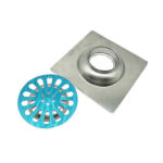 Xunjia/xinzhijia – 2毫米厚 15*15cm 浴室方形不鏽鋼地漏