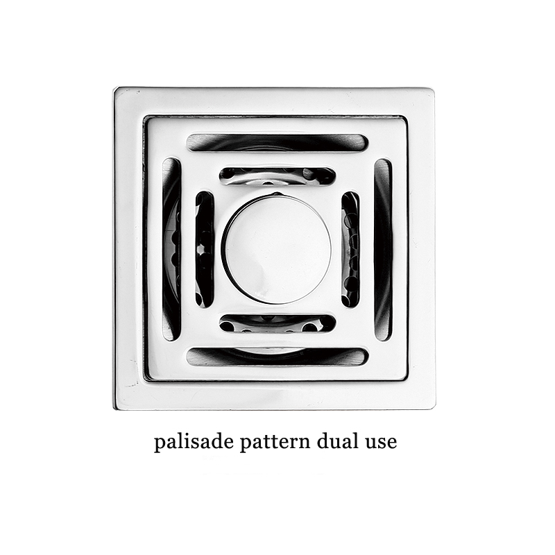 Square 6mm makapal 4 Pulgada 201 Hindi kinakalawang na asero Apple Pattern Bathroom Shower Floor Drain na may Copper Odor Proof Self Seal Core