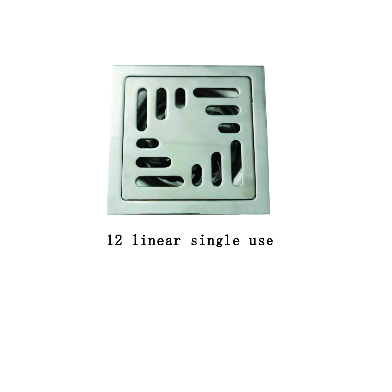Square 6mm makapal 4 Pulgada 201 Hindi kinakalawang na asero Apple Pattern Bathroom Shower Floor Drain na may Copper Odor Proof Self Seal Core