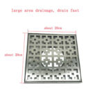 20*20 Santimetre 2 Mm Thickening 304 Stainless Steel Square Floor Drain with Common Odor Large Flow Core