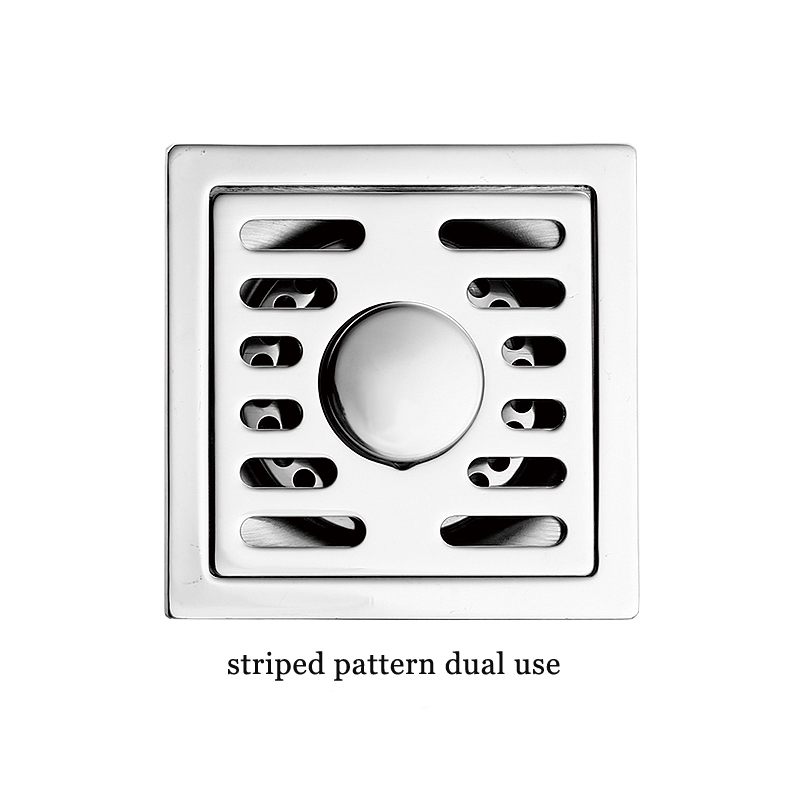 Square 6mm makapal 4 Pulgada 201 Hindi kinakalawang na asero Apple Pattern Bathroom Shower Floor Drain na may Copper Odor Proof Self Seal Core
