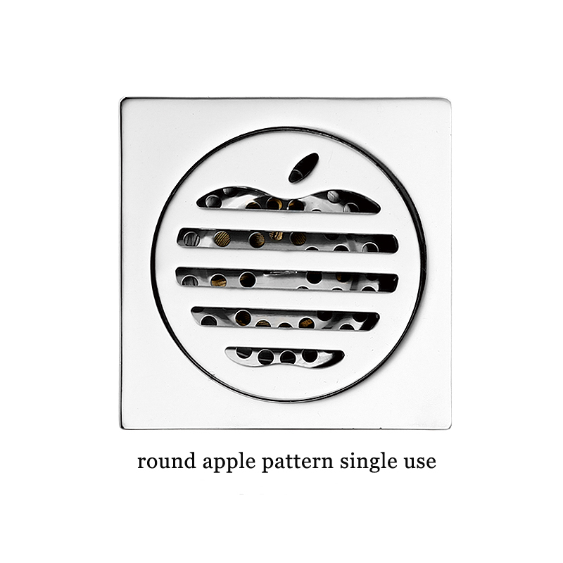 Hot Square 6mm Thick 4 Дюйм 201 Stainless Steel Round Apple Pattern Bathroom Shower Brass Anti Odor Floor Drain with Bayonet —XINZHIJIA/XUNJIA