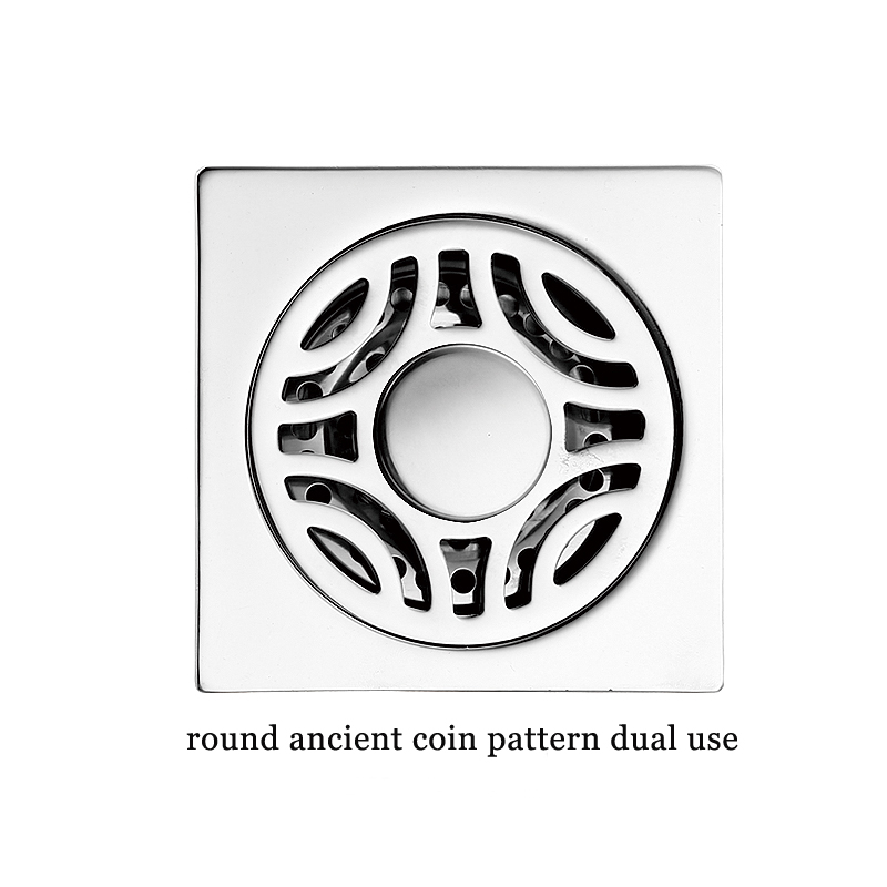 Hot Square 6mm Thick 4 Дюйм 201 Stainless Steel Round Apple Pattern Bathroom Shower Brass Anti Odor Floor Drain with Bayonet —XINZHIJIA/XUNJIA