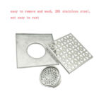 20*20 Santimetre 2 Mm Thickening 304 Stainless Steel Square Floor Drain with Common Odor Large Flow Core