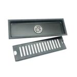Black Engineer 10*50 Cm Linear 304 Stainless Steel Rectangular Floor Drain with Common Odor Proof Core And Extension Tube
