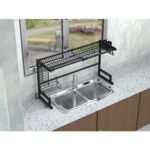 Xunjia/xinzhijia – A3 Draining Rack နှင့် Sink Kitchen Shelf မှ Stainless Steel ဒေါင်လိုက် Drain Storage Rack နှင့် Adjustable Kitchen Drying Rack ၊