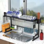 Xunjia/xinzhijia – A3 Draining Rack နှင့် Sink Kitchen Shelf မှ Stainless Steel ဒေါင်လိုက် Drain Storage Rack နှင့် Adjustable Kitchen Drying Rack ၊