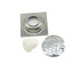 Square 10*10cm 3mm Thick Sus 201 Stainless Steel Linear Floor Drain with Pvc Anti Odor Seal Core