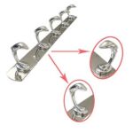 শুঞ্জিয়া/জিনঝিয়া – 2023 নতুন আধুনিক উচ্চ মানের ওয়াল বাথরুম আনুষাঙ্গিক বাথরোব ঝুলন্ত 5 হুক স্টেইনলেস স্টীল ফ্ল্যাট বার একক স্তর কোট হুক