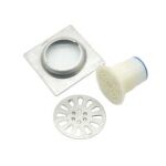 Sanding Square 10*10cm 3mm Thick 201 Stainless Steel Floor Drain with Plastic Large Straight Drainage