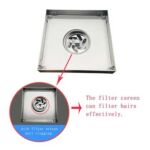 Xinzhijia/xunjia – Hot Sale Brushed Square 6 Inch 15X15 Cm SUS 304 Tile Insert Shower Stainless Steel Self Sealing Core Floor Drain