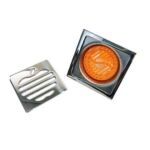 Saliran lantai keluli tahan karat persegi dengan elemen penapis di dapur bilik mandi baru