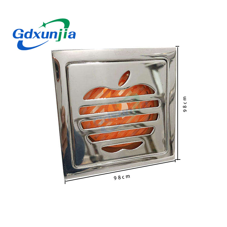 Saliran lantai keluli tahan karat persegi dengan elemen penapis di dapur bilik mandi baru