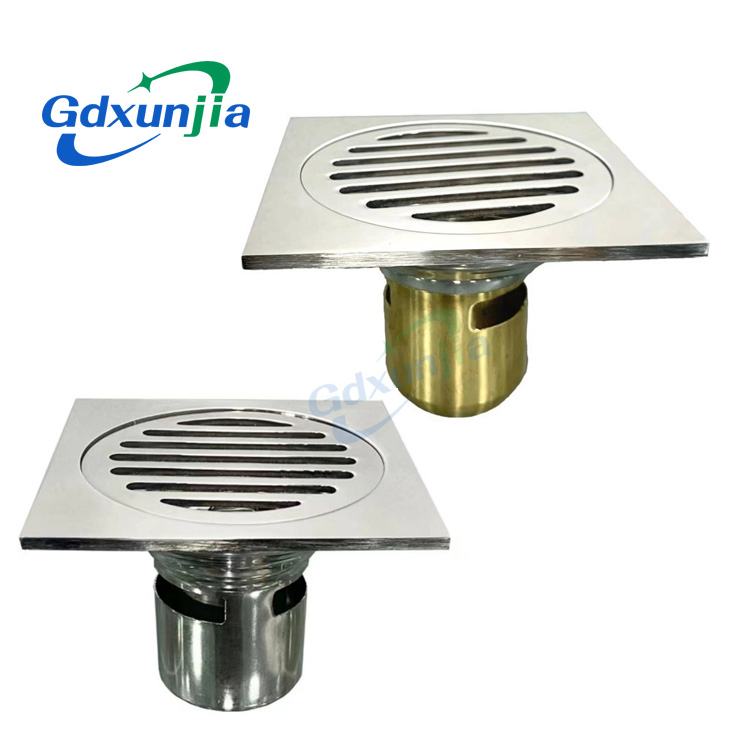 Round Striped Copper Deep Water Drain for Bathrooms
